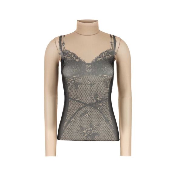 Balenciaga Women Printed Stretch Tulle Top